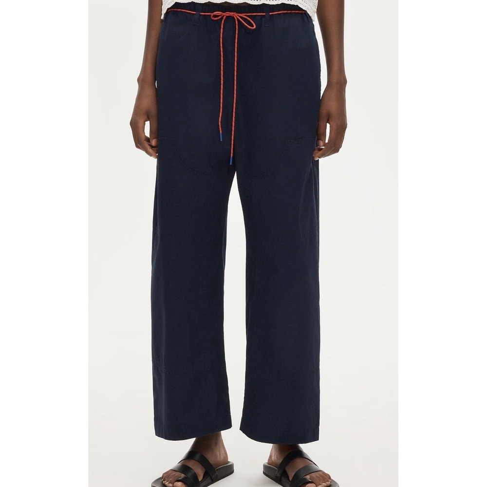 J.Crew Cotton Blue Luna Pant New Paracord Belt Relaxed Mid-Rise CU889